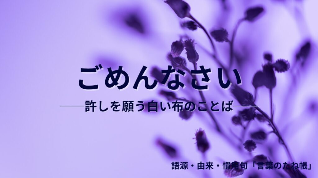 「ごめんなさい」の語源は「御免」?許しを乞う日本語のルーツを深掘り解説 | 🌱言葉のたね帳